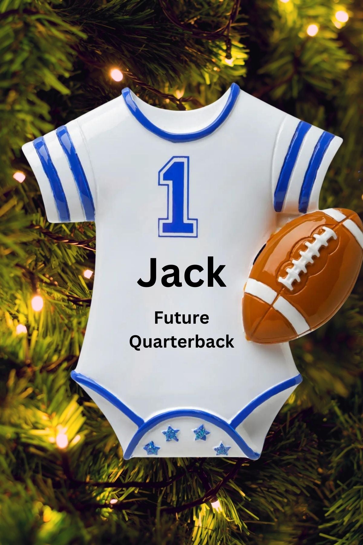 Baby Football Onesie Personalized Ornament