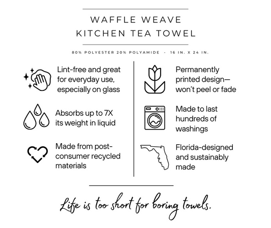Lemon Plaid Citrus Waffle Weave Towel - NY Gift Boutique