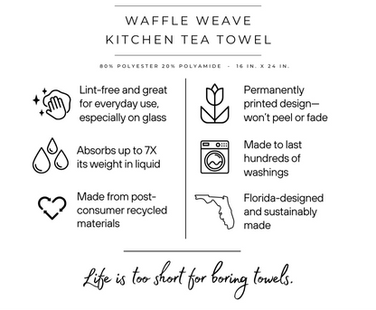 Shamrock Green Lines Waffle Weave Towel