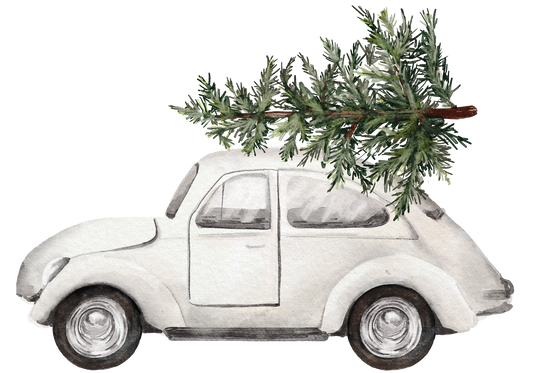 Neutral Christmas Tree On Car - Ice Bucket