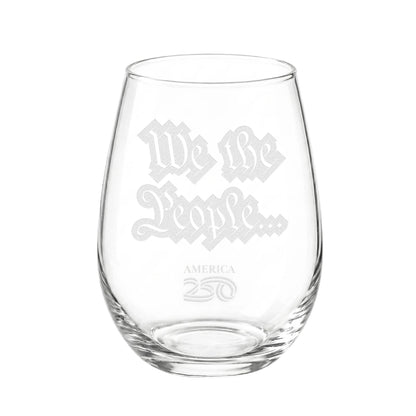 America250™ Stemless Wine Glass - Officially Licensed - NY Gift Boutique
