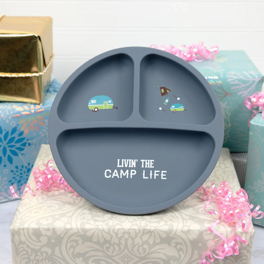 Camp Life - 7.75" Divided Silicone Suction Plate