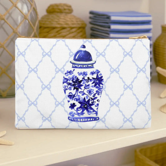 Ginger Jar Watercolor Canvas Pouch