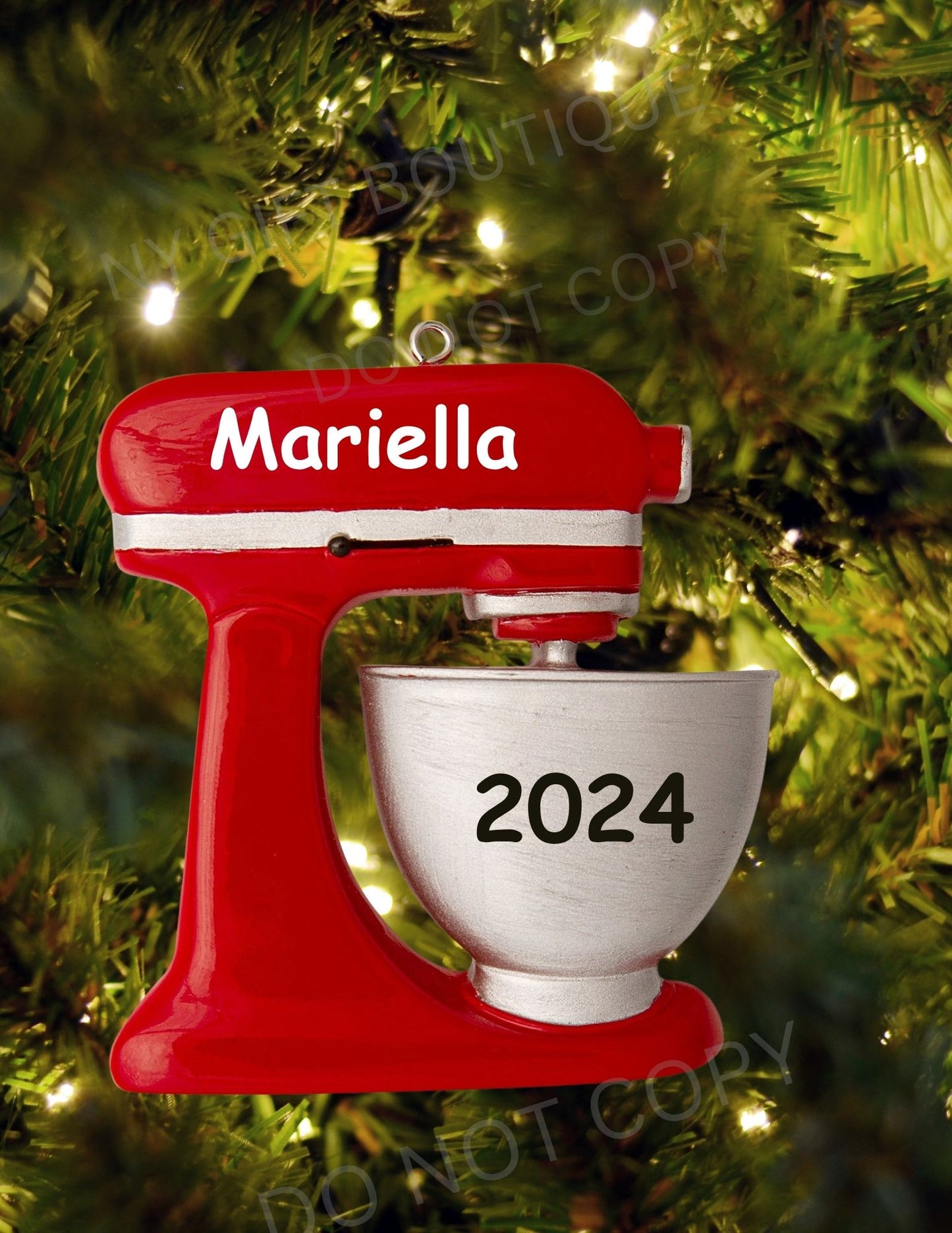 Red Baker / Stand Mixer Personalized Ornament