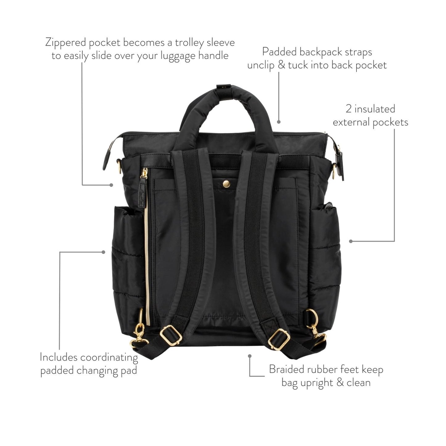 Dream Convertible™ Midnight Black Diaper Bag