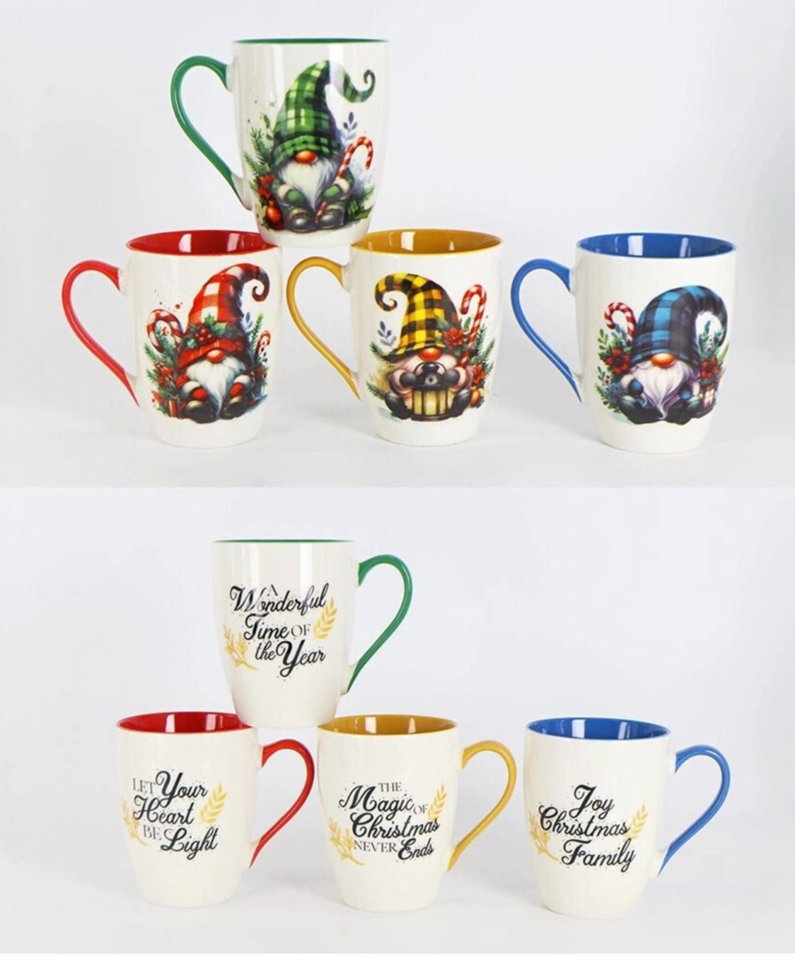 Holiday Gnome Set of 4 Ceramic Mug Set