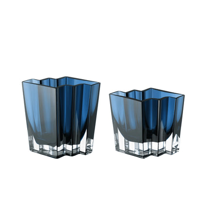 Chevron Vase, Midnight Blue