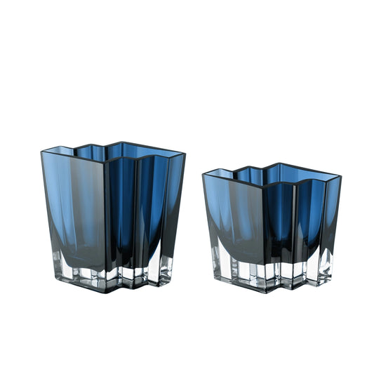 Chevron Vase, Midnight Blue