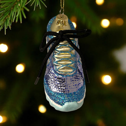 Running Shoe Glass Ornament