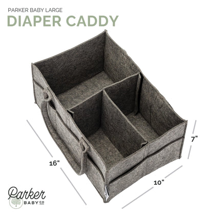 Parker Baby Co. Felt Diaper Caddy Organizer – Peppercorn