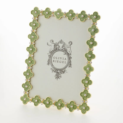 Gold Celadon Enamel Clover 5" X 7" Frame by Olivia Riegel