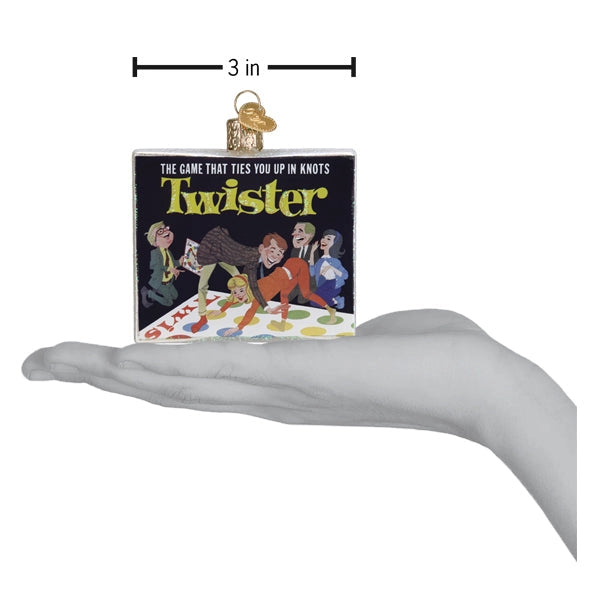 Twister Game Glass Christmas Ornament
