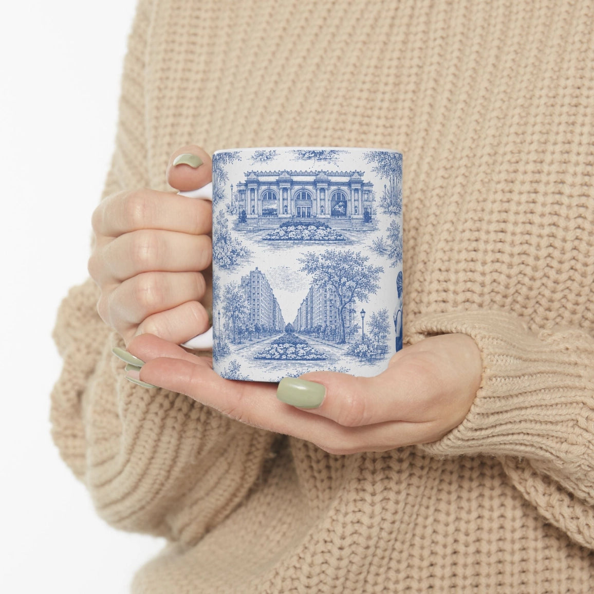 Upper East Side Toile De Jouy Chinoiserie Ceramic Mug