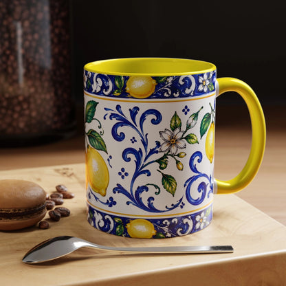 Little Italy Amalfi Blue & Lemon 11oz Mug - Zesty Lemons