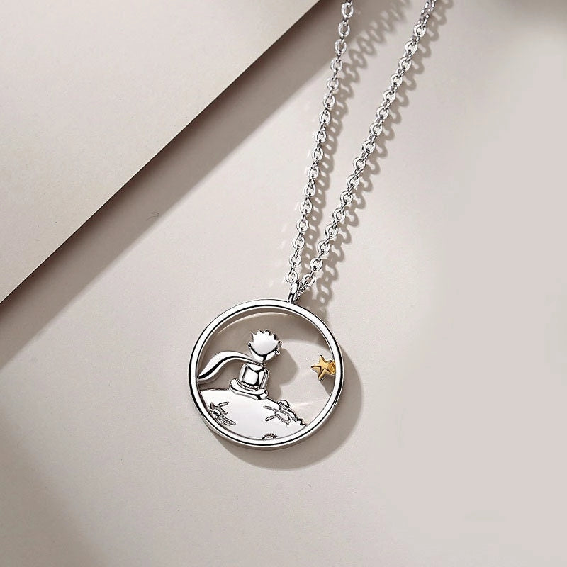 The Little Prince Fox Couple Necklace in 925 Sterling Silver