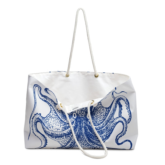 Blue Octopus Beach Tote Bag