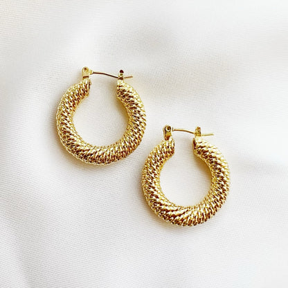 Montana Twist Gold Filled Hoops Earrings