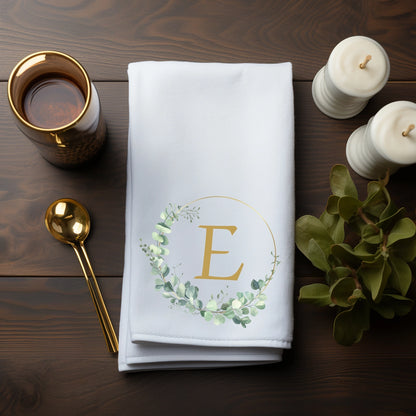 Personalized Eucalyptus Wreath Fingertip Towel