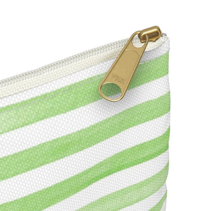 Green Stripes with Pink Golf Cart Canvas Pouch
