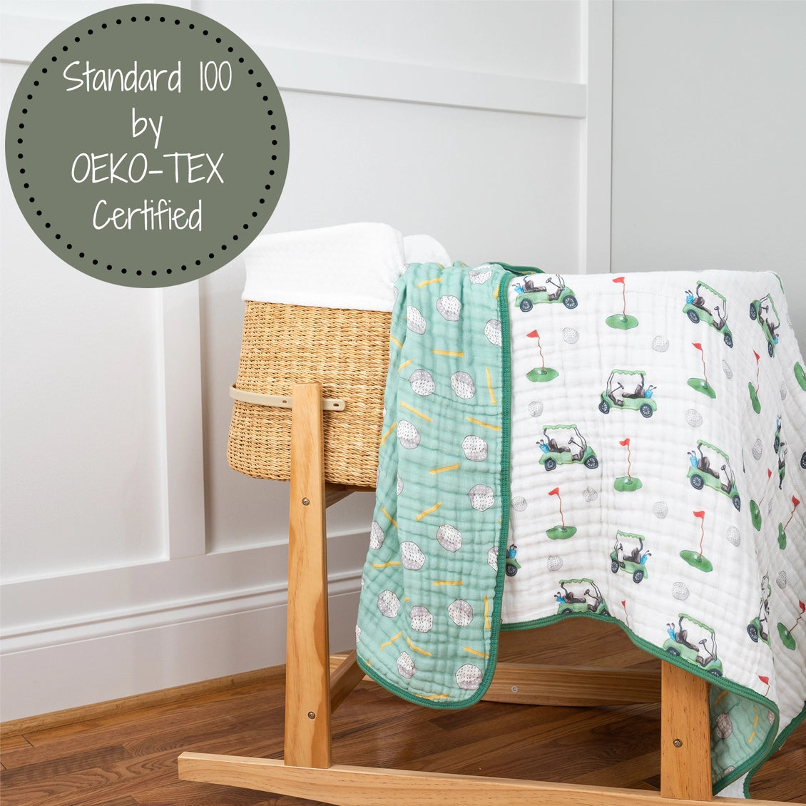 Golf A Round Sports Theme Baby Toddler Muslin Blanket