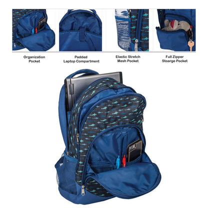 Shark Pattern Backpack & Lunchbag Set