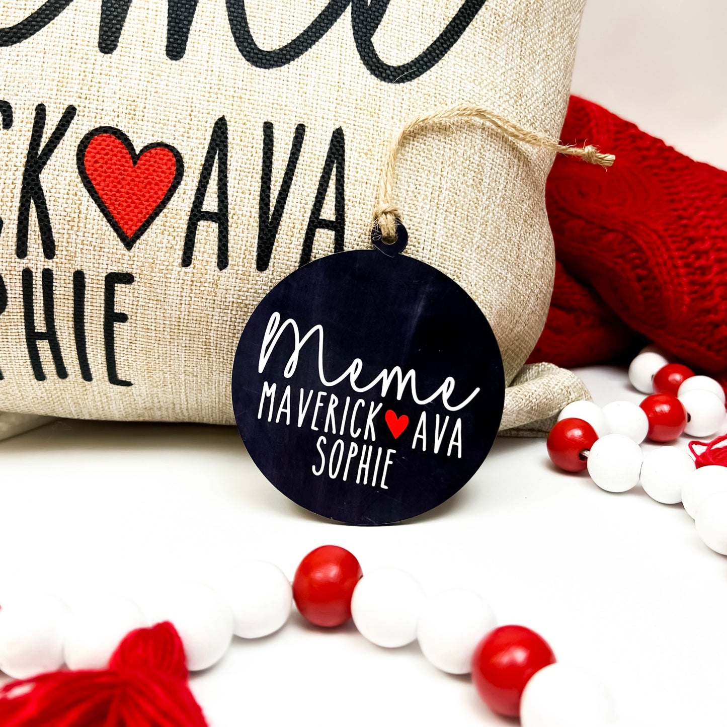 Lots of Love Personalized Pillow and Ornament Bundle