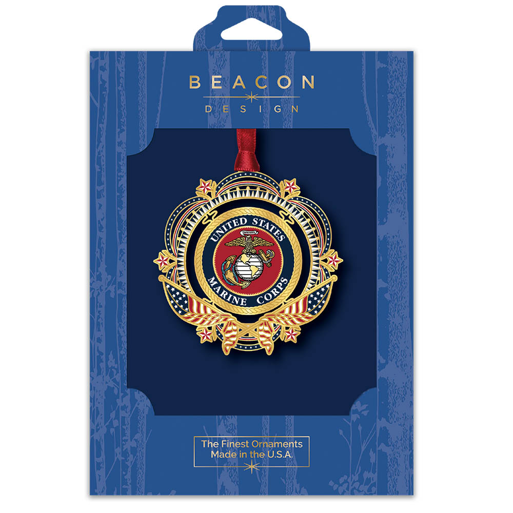 Patriotic U.S. Marine Corps Brass Ornament