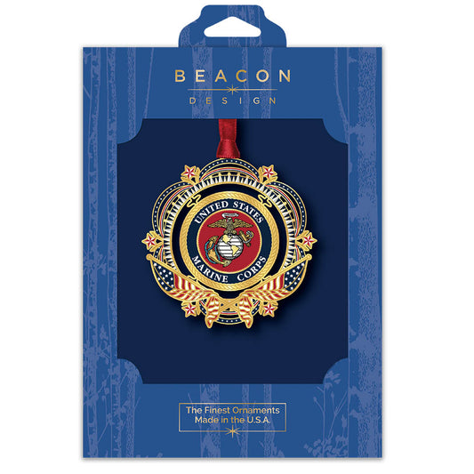 Patriotic U.S. Marine Corps Brass Ornament