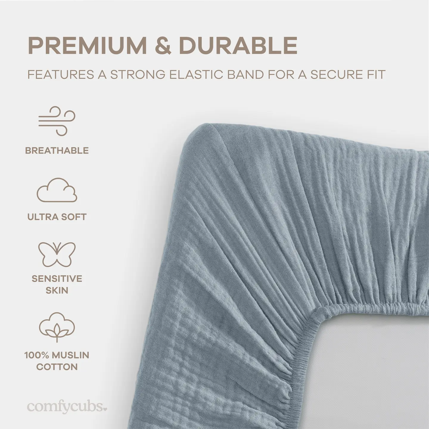 Comfy Cubs Muslin Bassinet Sheet, 2-Pack 100% Soft Cotton
