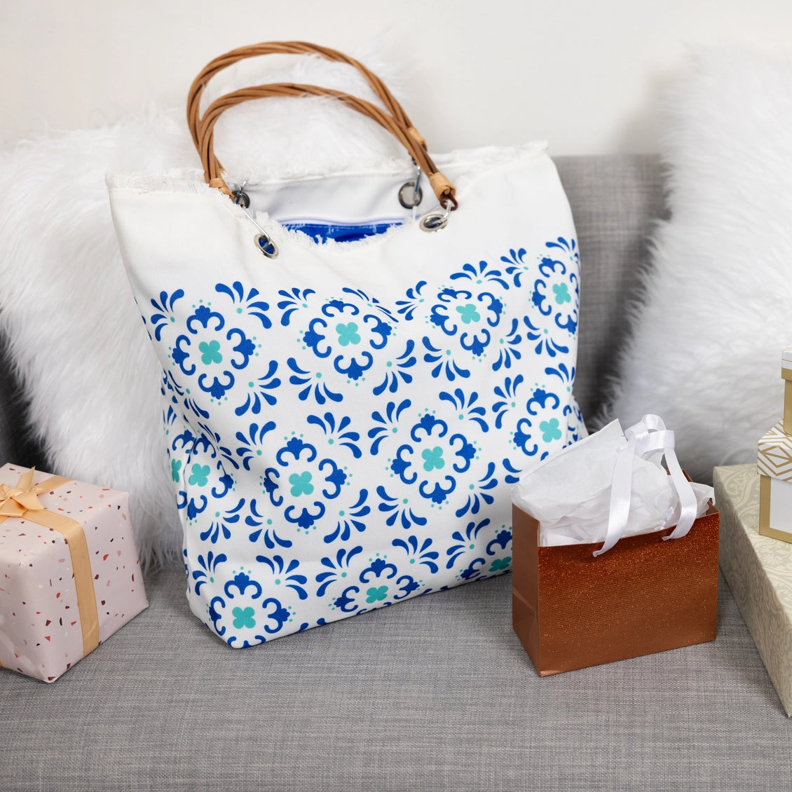Mediterranean Tile Print- Tote Bag