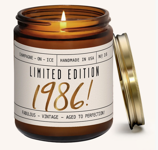 40th Birthday Candle 9 oz Soy Candle - Limited Edition 1986