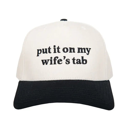 Put It On My Wife's Tab Men's Trucker Hats Vintage