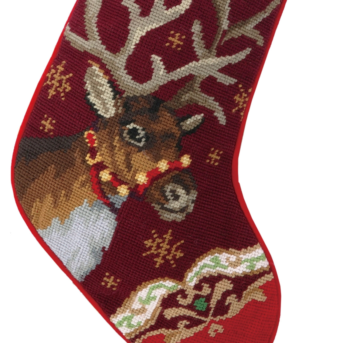 Christmas Deer Needlepoint Stocking