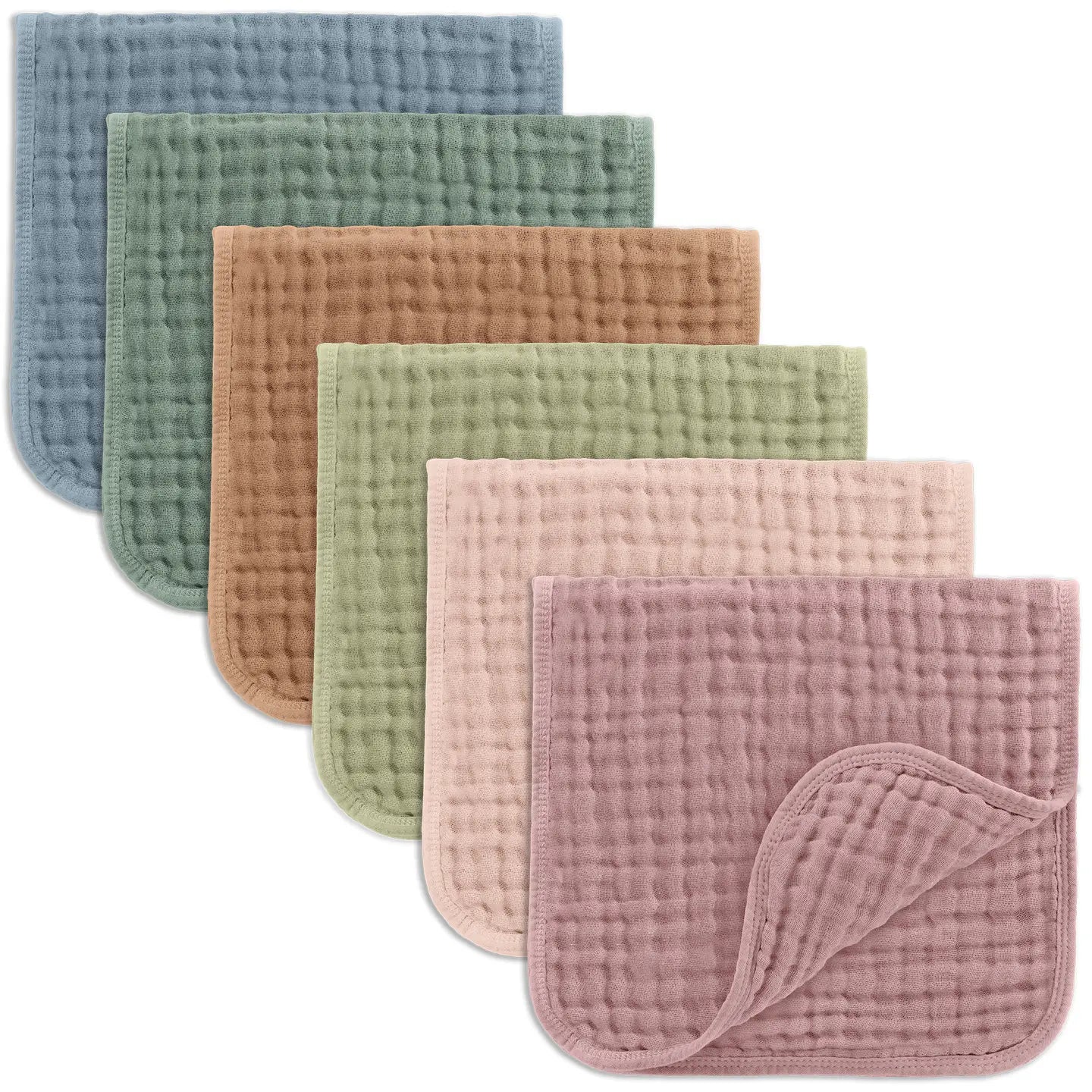 Comfy Cubs Muslin Burp Cloths, Pack of 6