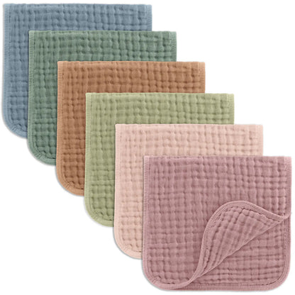 Comfy Cubs Muslin Burp Cloths, Pack of 6
