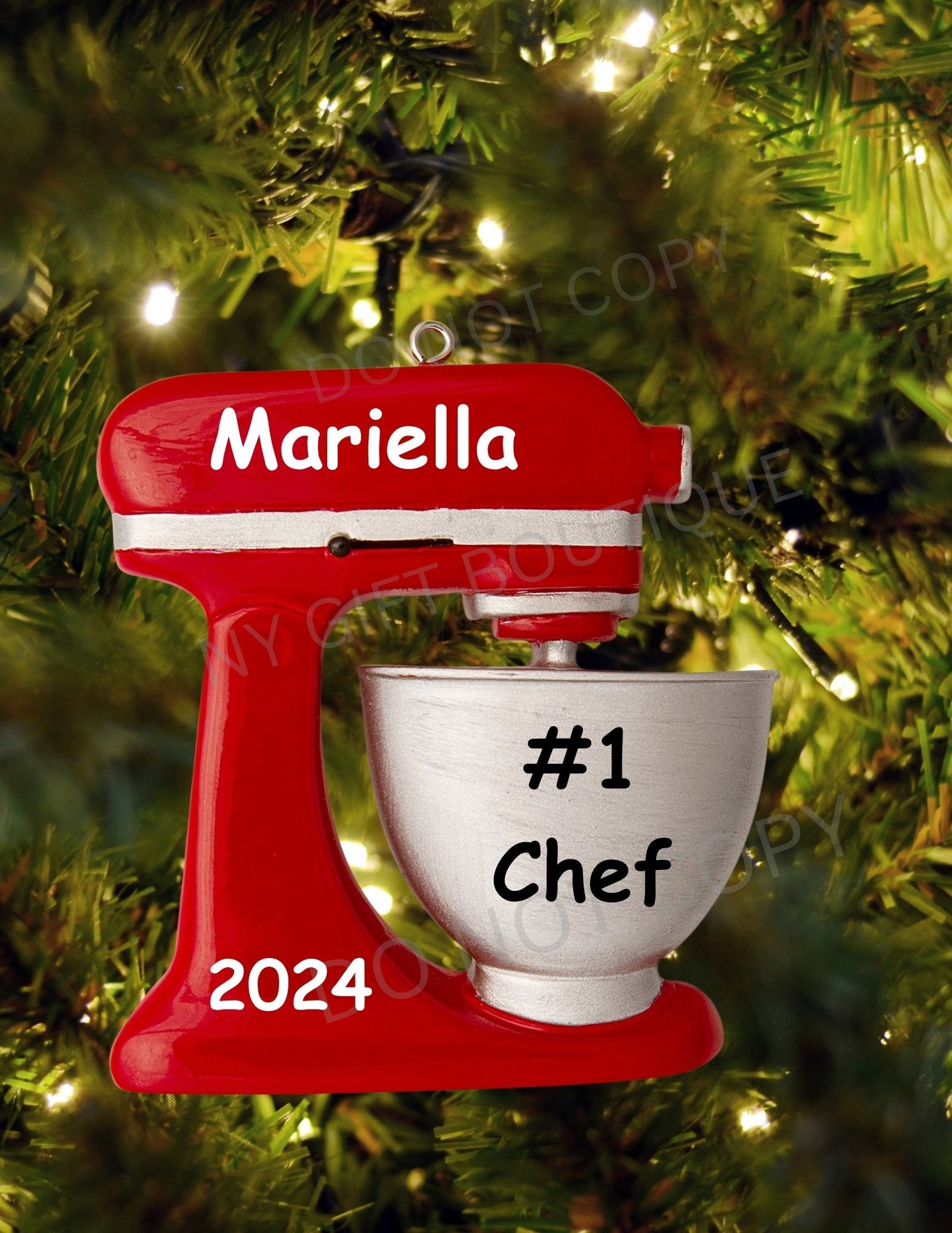 Red Baker / Stand Mixer Personalized Ornament