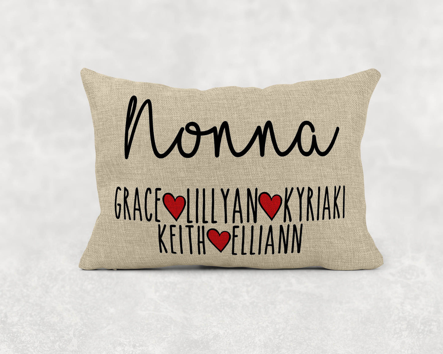 Lots of Love Personalized Family Pillow