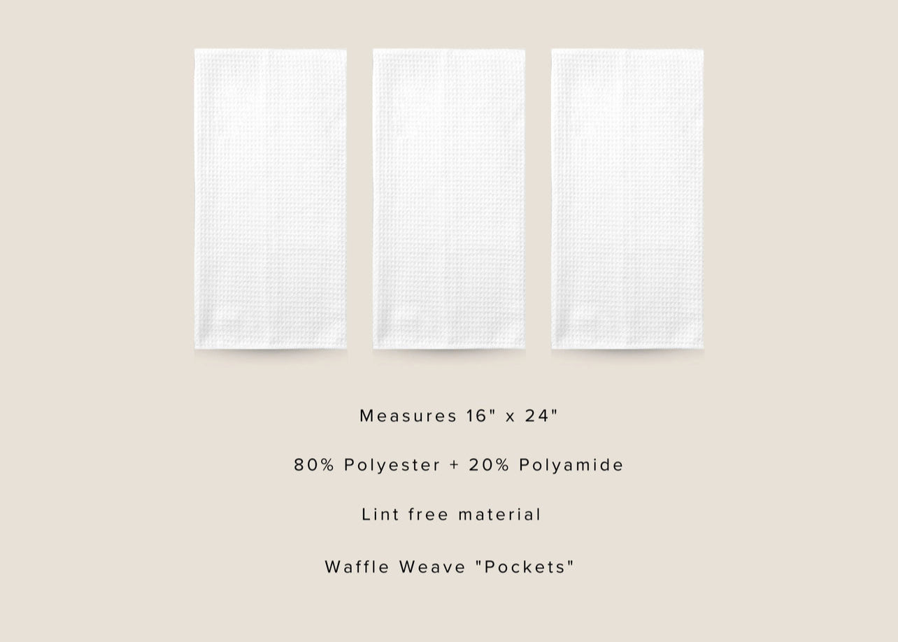 Vintage Car Just Married Waffle Weave Tea Towel