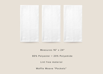 Shamrock Green Lines Waffle Weave Towel