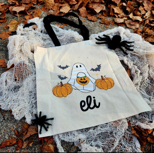 Custom Ghost Halloween Trick or Treat Bag