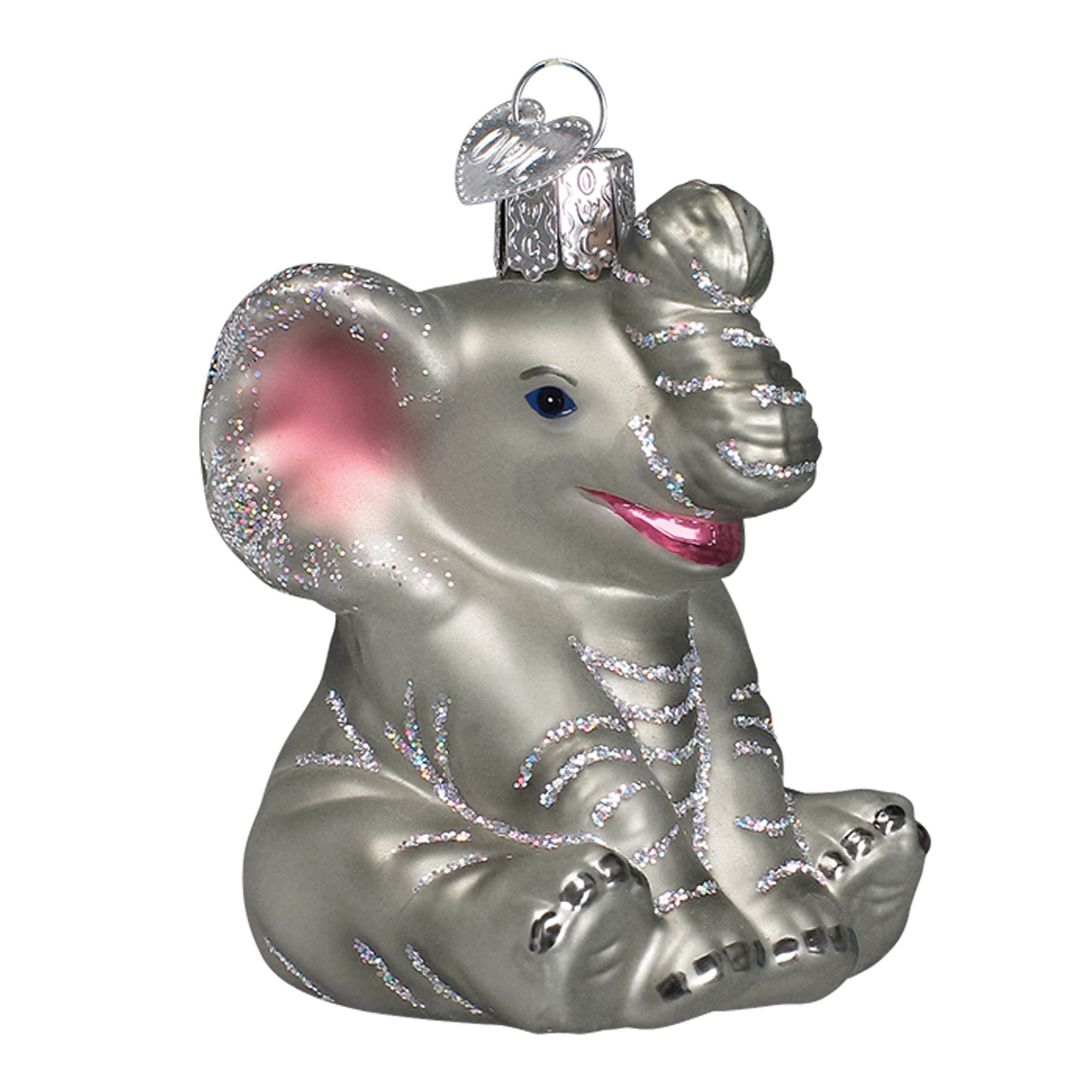 Little Elephant Blown Glass Ornament