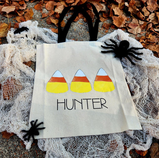 Custom Candy Corn Halloween Trick or Treat Bag