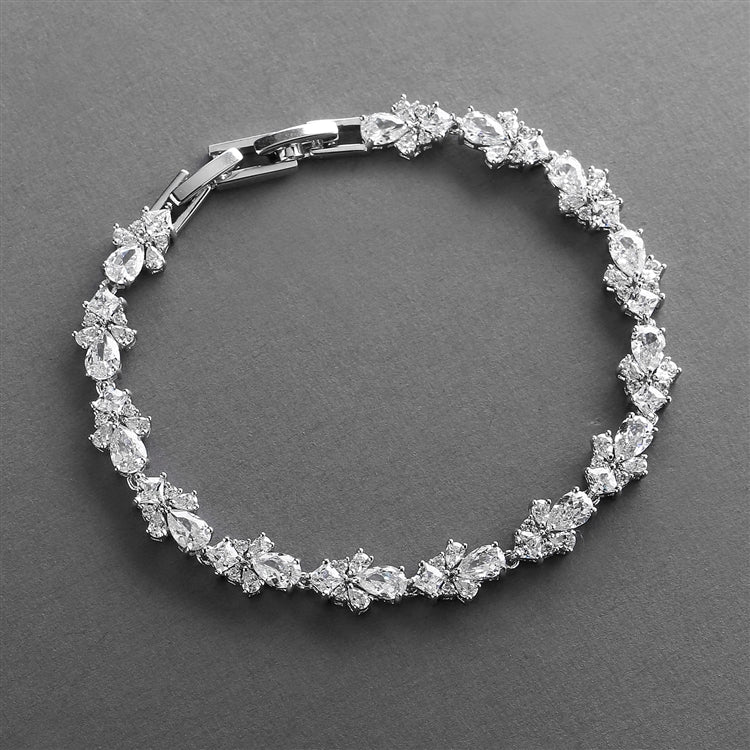 Cubic Zirconia Tennis Bracelet 7" Plus 3/8" Extender