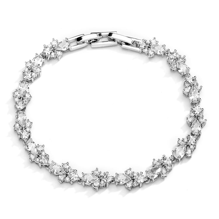 Cubic Zirconia Tennis Bracelet 7" Plus 3/8" Extender