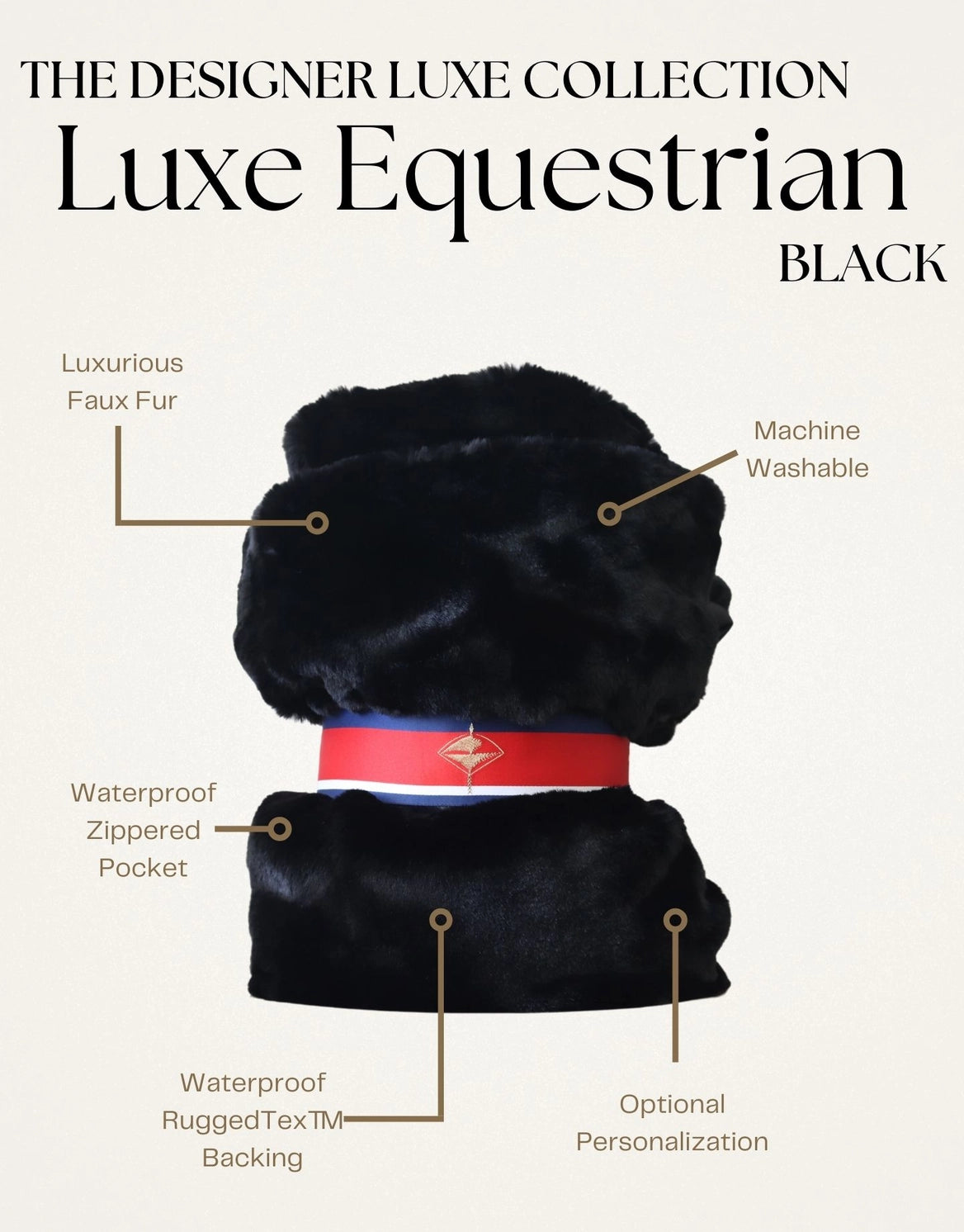 Black Faux Fur Equestrian Blanket