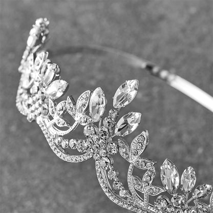 Crystal Silver Wavy Motif Tiara