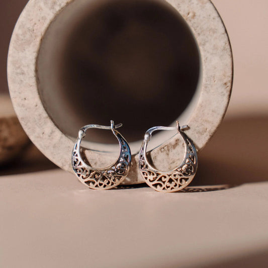 Filigree Pendant Earrings 925 Silver