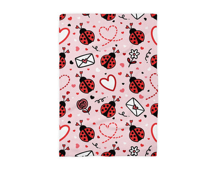 LadyBug Valentine Heart Kitchen Waffle Towel