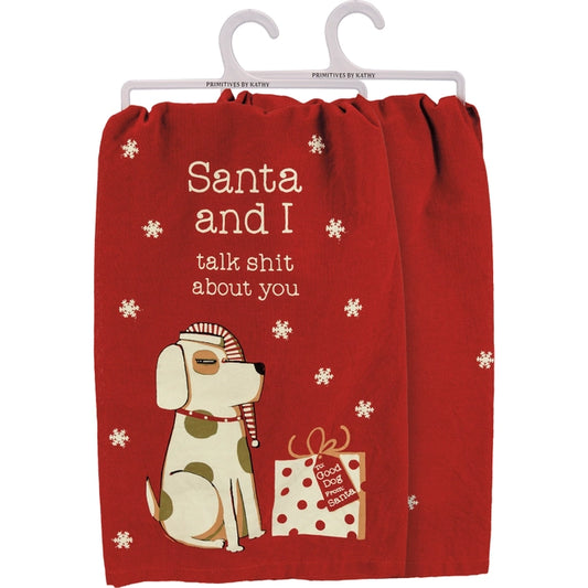 Santa and I Talk Kitchen Towel