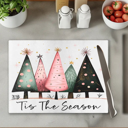 'Tis The Season Tempered Glass Cutting & Serving Board